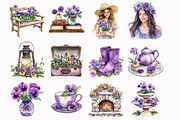 Watercolor Pansy Garden Clipart, an Illustration by Design Market (Thumbnail 2 of 4)