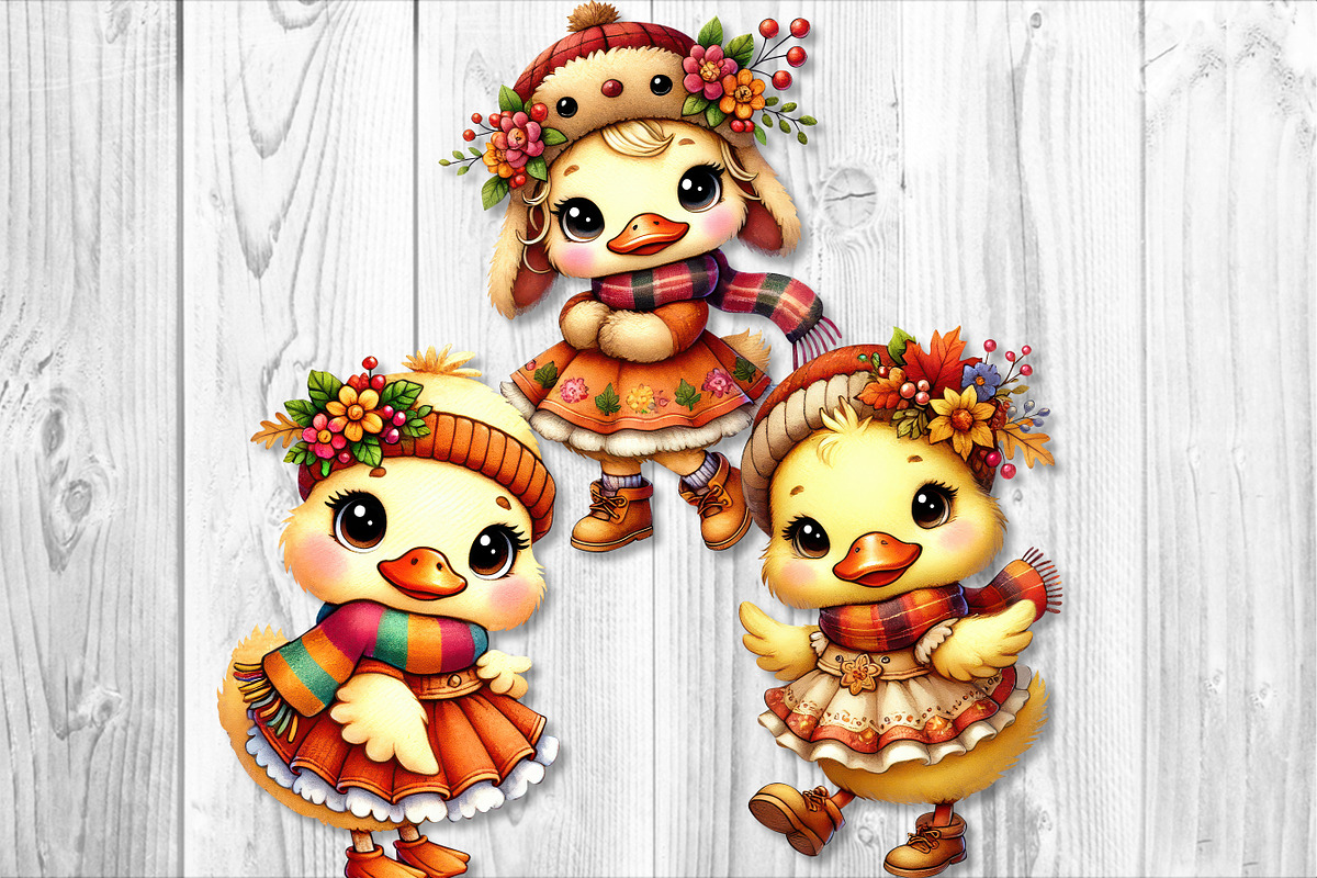 Autumn Cute Duck Clipart Sublimation, a Seasonal Illustration by V Design Creator (Photo 6 of 7)