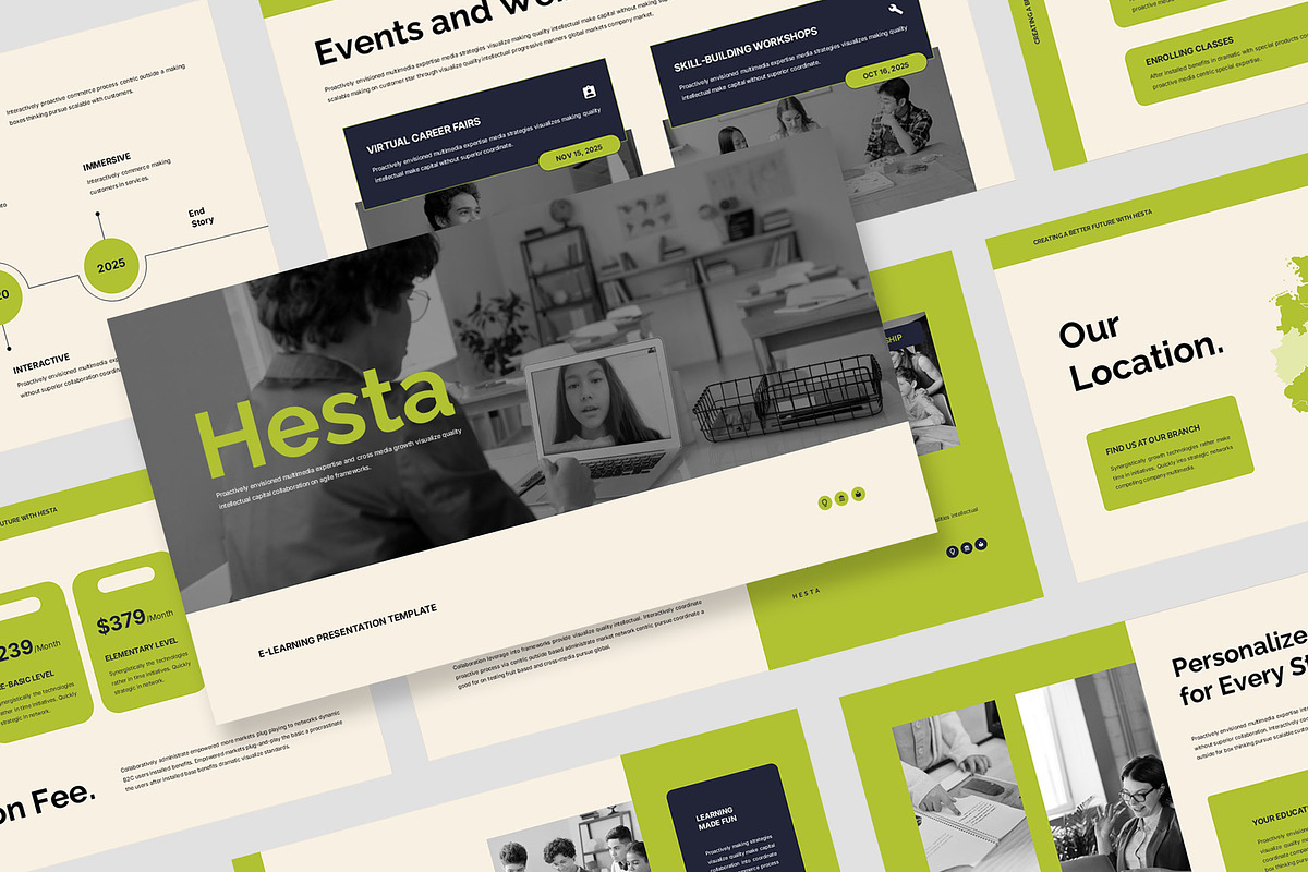Hesta : School eClass Google Slides, a Presentation Template by Punkl Camp (Photo 1 of 9)