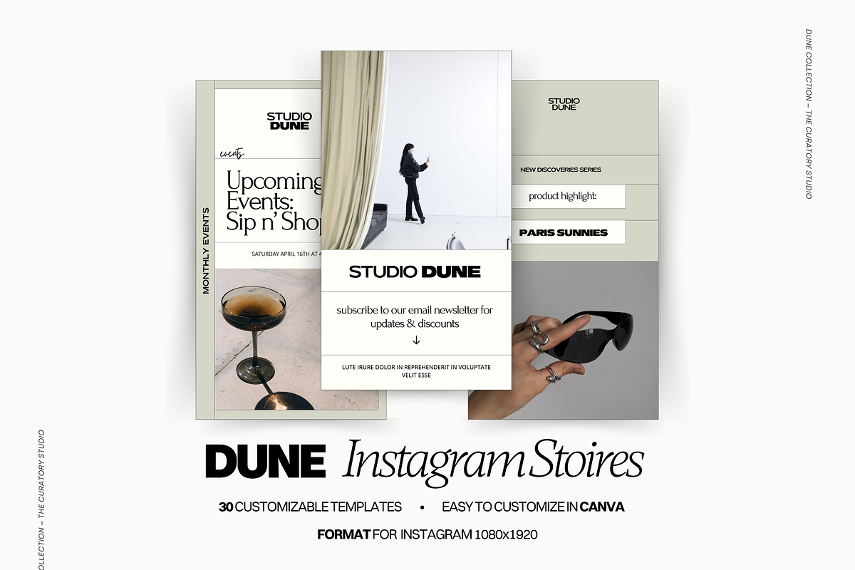 DUNE | Canva Instagram Stories, a Social Media Template by The Curatory Studio (Photo 1 of 6)