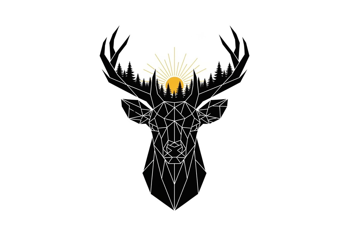 Artistic Geometric Deer Head Bundle, an Illustration by yasushie (Photo 17 of 31)