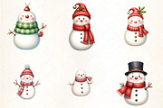 Holiday Snowman with Scarf Clipart, an Illustration by CrexoraLab (Thumbnail 2 of 5)