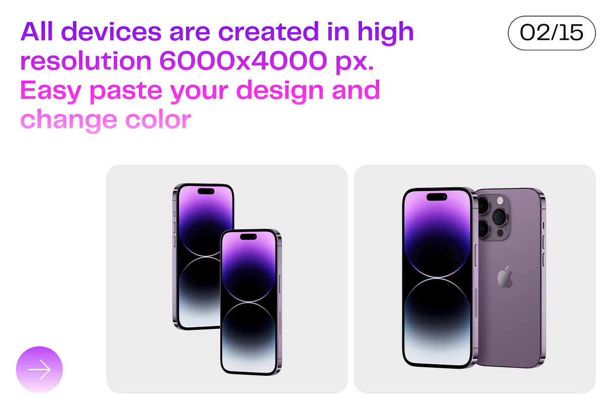 iPhone 14 pro mockups v2, an iPhone Mockup by Creatoom (Photo 2 of 12)