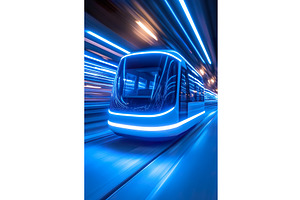 Futuristic autonomous blue bullet, a Transportation Illustration by Lermont51