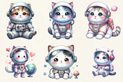 Watercolor Cute Astronaut Cat, an Illustration by DreamCafeArt (Thumbnail 2 of 6)