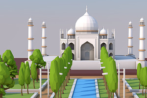 Low Poly Taj Mahal Landmark