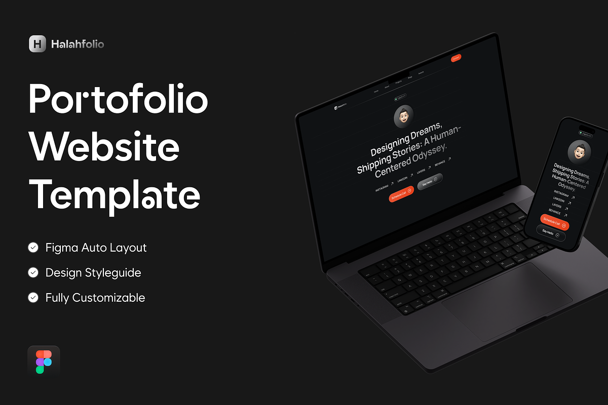 Halahfolio - Portofolio Website, an UI Kit Template by Eureka Supply (Photo 1 of 4)