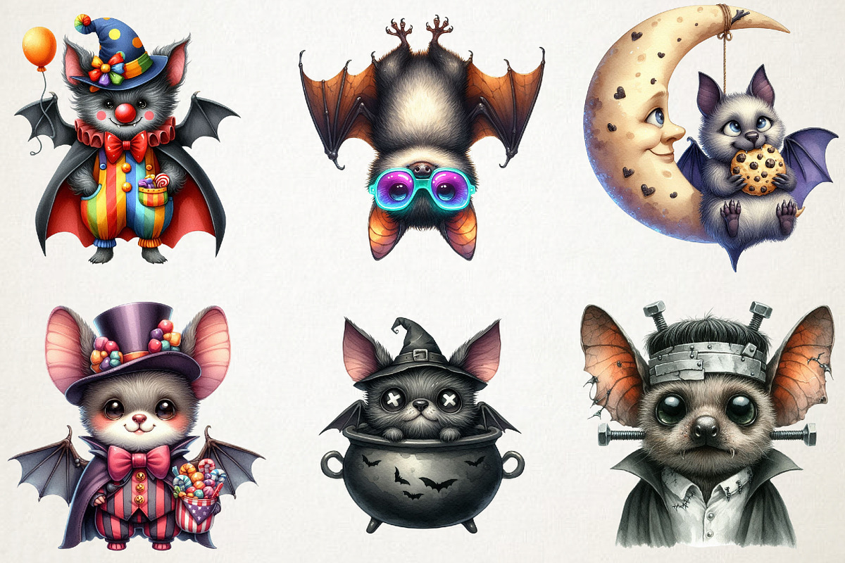 Funny Halloween Bats Clipart, an Illustration by RobertsArt (Photo 2 of 7)