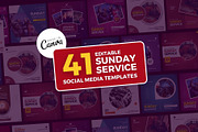Sunday Service Church Flyer Bundle, a Social Media Template by MK Creatives (Thumbnail 1 of 3)