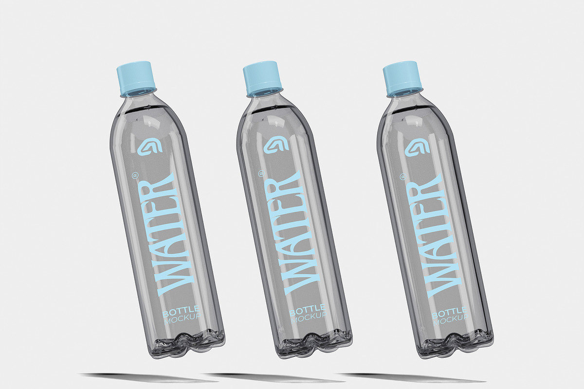 Plastic Water Bottle Mockup, a Packaging Mockup by Unerispace (Photo 2 of 5)