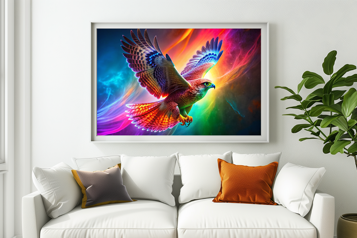 Vibrant Hawk Print, an Animal Illustration by ZobaDepot (Photo 2 of 4)