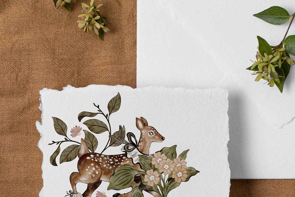 Watercolor Dark Forest Nursery Set, an Animal Illustration by Pati Paints (Photo 4 of 13)