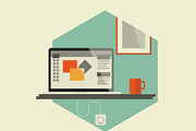 Flat Hexagonal Workspaces, an Illustration by meanicons (Thumbnail 4 of 4)