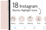 18 Instagram Stories Highlight Icons, a Social Media Template by Kristina Dubnovitskaya (Thumbnail 1 of 6)