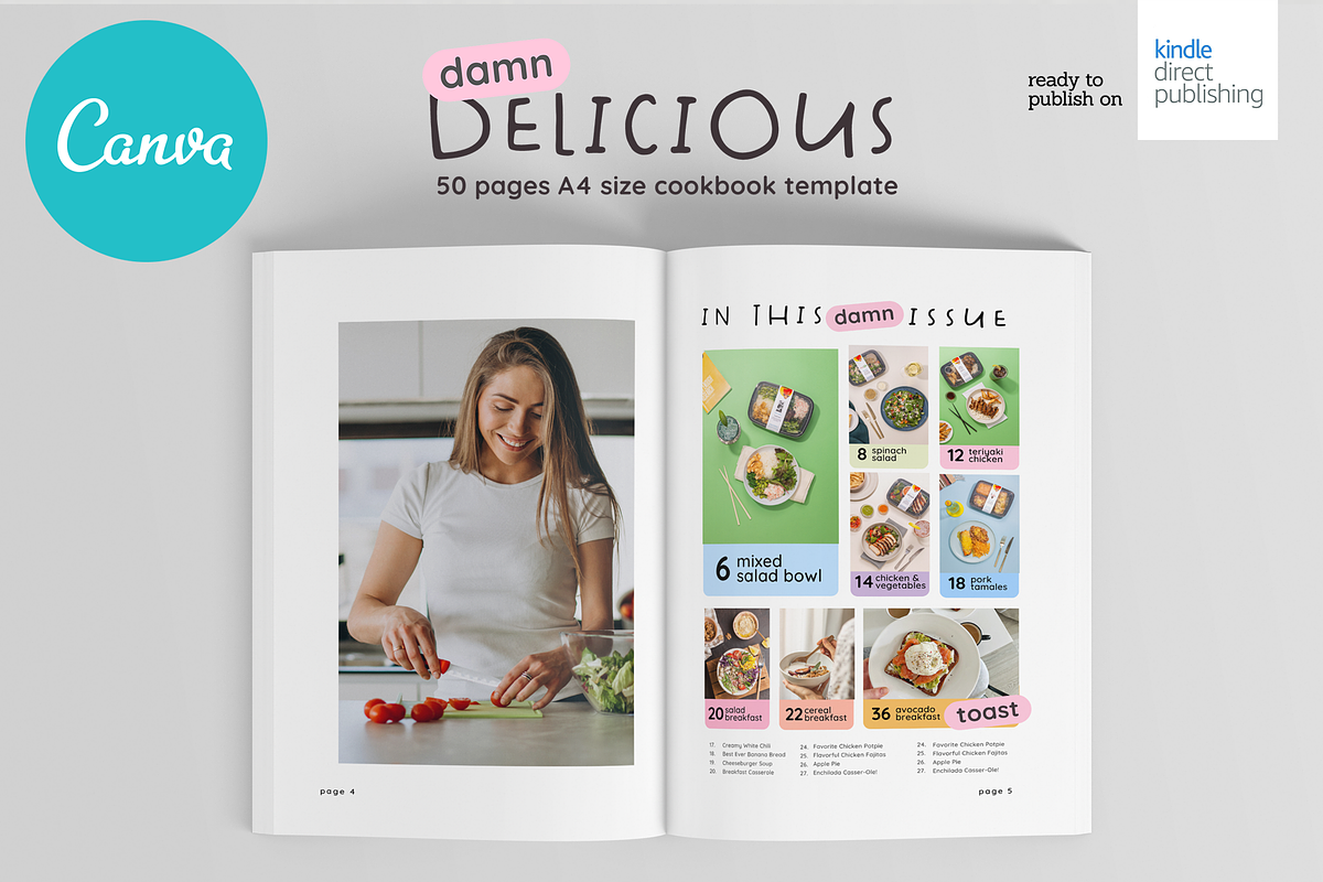 Canva Recipes Cookbook A4 Template, a Magazine Template by DeLaGranSiete (Photo 3 of 11)