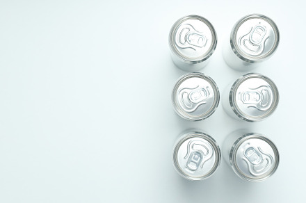 Concept of drink, blank cans, space for text, a Food & Drink Photo by AtlasStudio