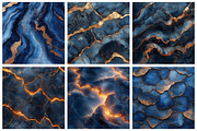 Navy and Rose Gold Marble Digital Pa, an Illustration by RobertsArt (Thumbnail 5 of 7)