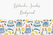 Seamless Cute Cat and Fish Pattern, a Pattern Graphic by Pati Charm Studio (Thumbnail 3 of 6)