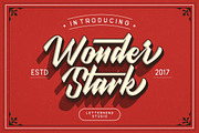 Wonder Stark Font, a Script Font by Letterhend Studio (Thumbnail 1 of 9)