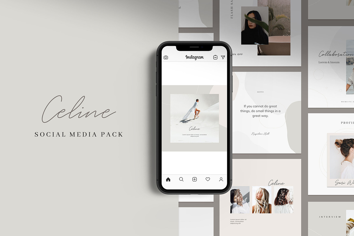Celine Social Media Pack, a Social Media Template by Visula Co (Photo 1 of 8)