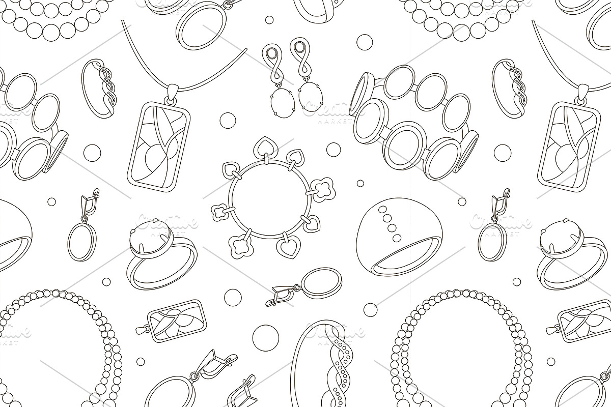 Jewelry set pattern, a Pattern Graphic by Netkoff