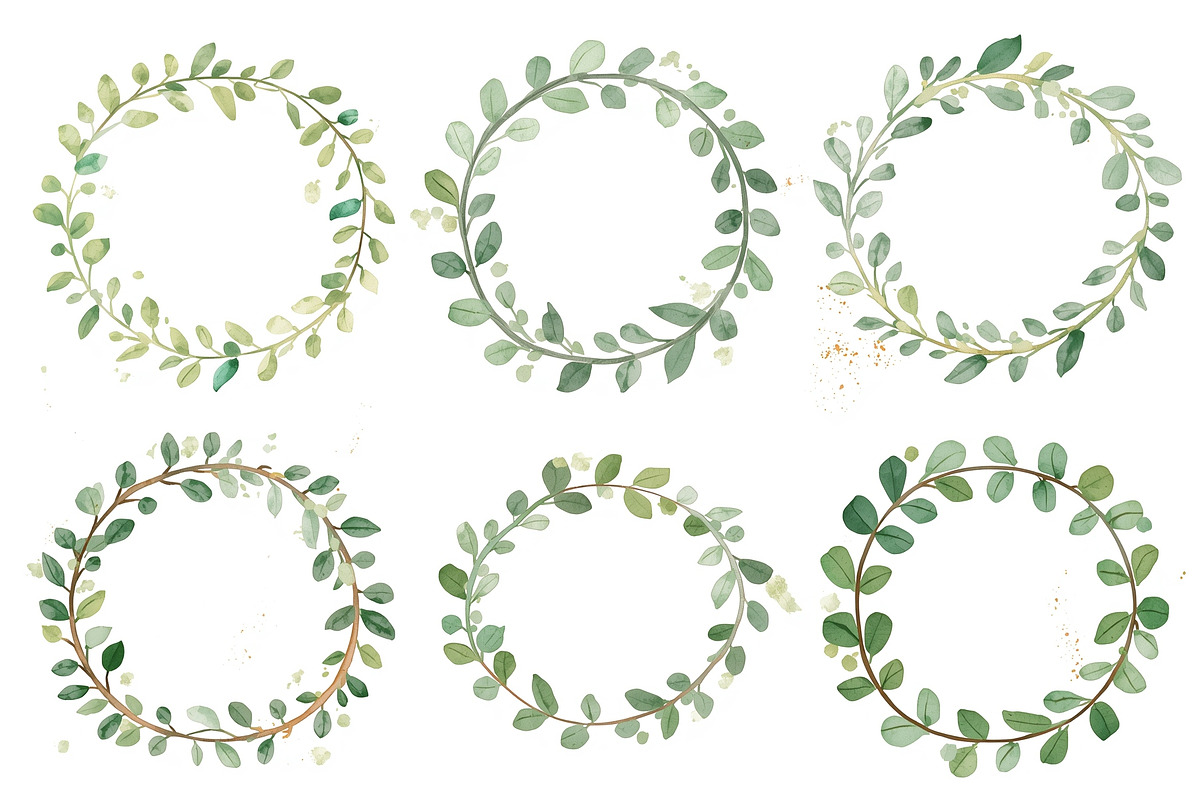 Watercolor Botanical Wreath Clipart, a Graphic by Creativeshirt (Photo 11 of 13)