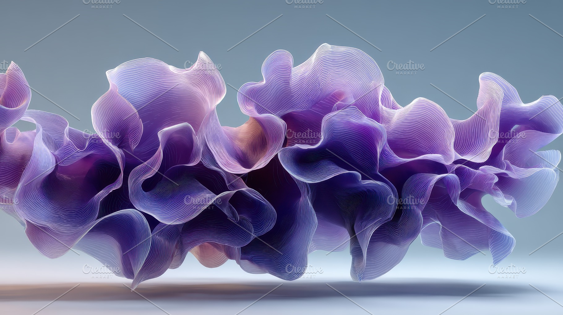 Abstract Purple Wave Form Digital Ar, a Photo by Pixeness Studio