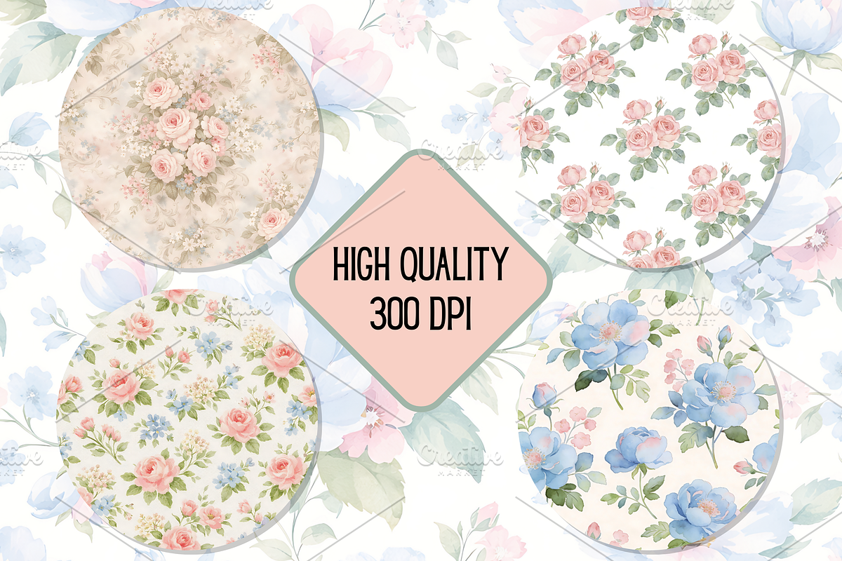 Grandmillennial Floral Pattern, a Pattern Graphic by Neon Studio (Photo 5 of 6)