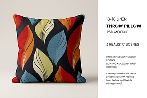 18x18 Throw Pillow Mockup Bundle, a Household Mockup by Pixel Foundry