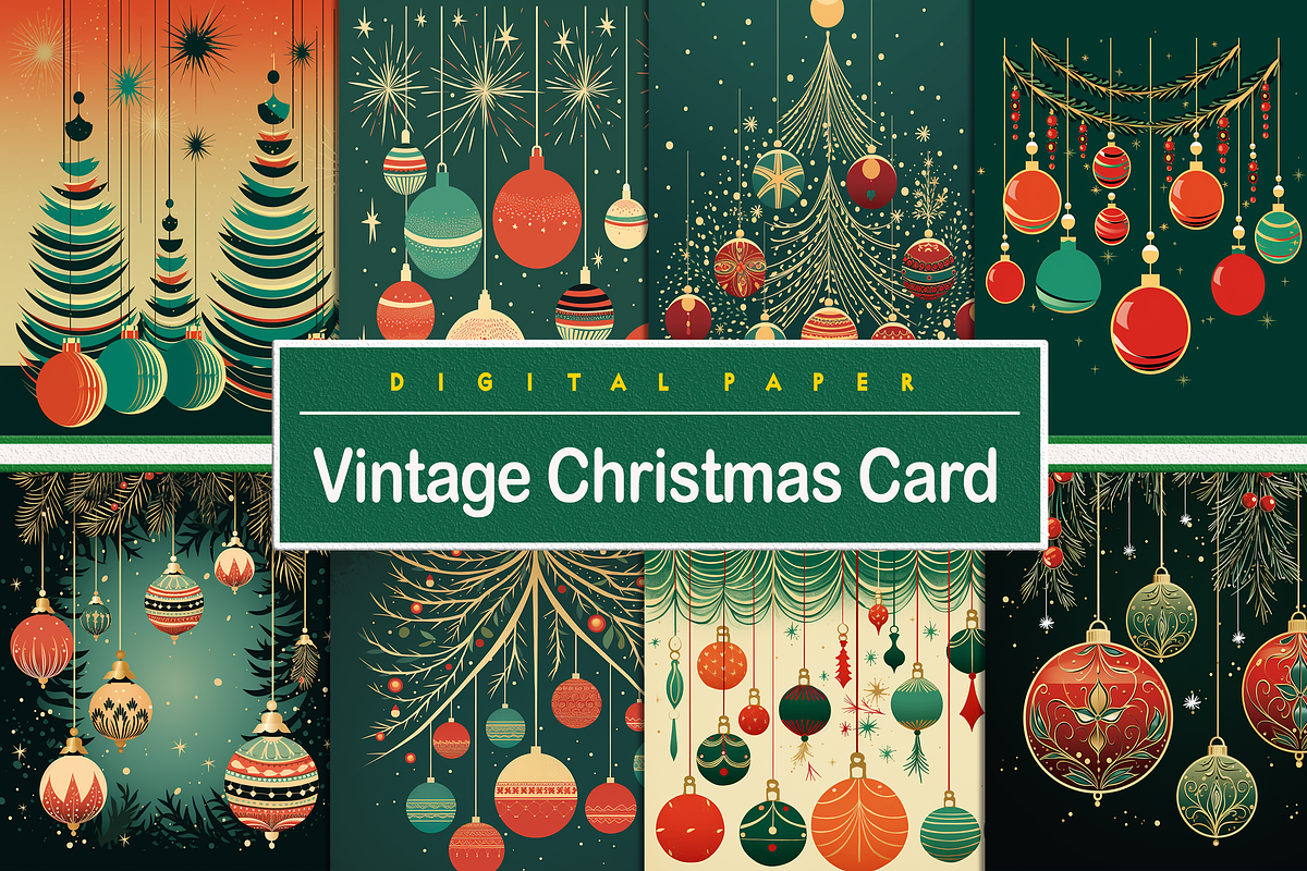 Vintage Christmas Card, a Background Graphic by Printable Treasure (Photo 1 of 5)
