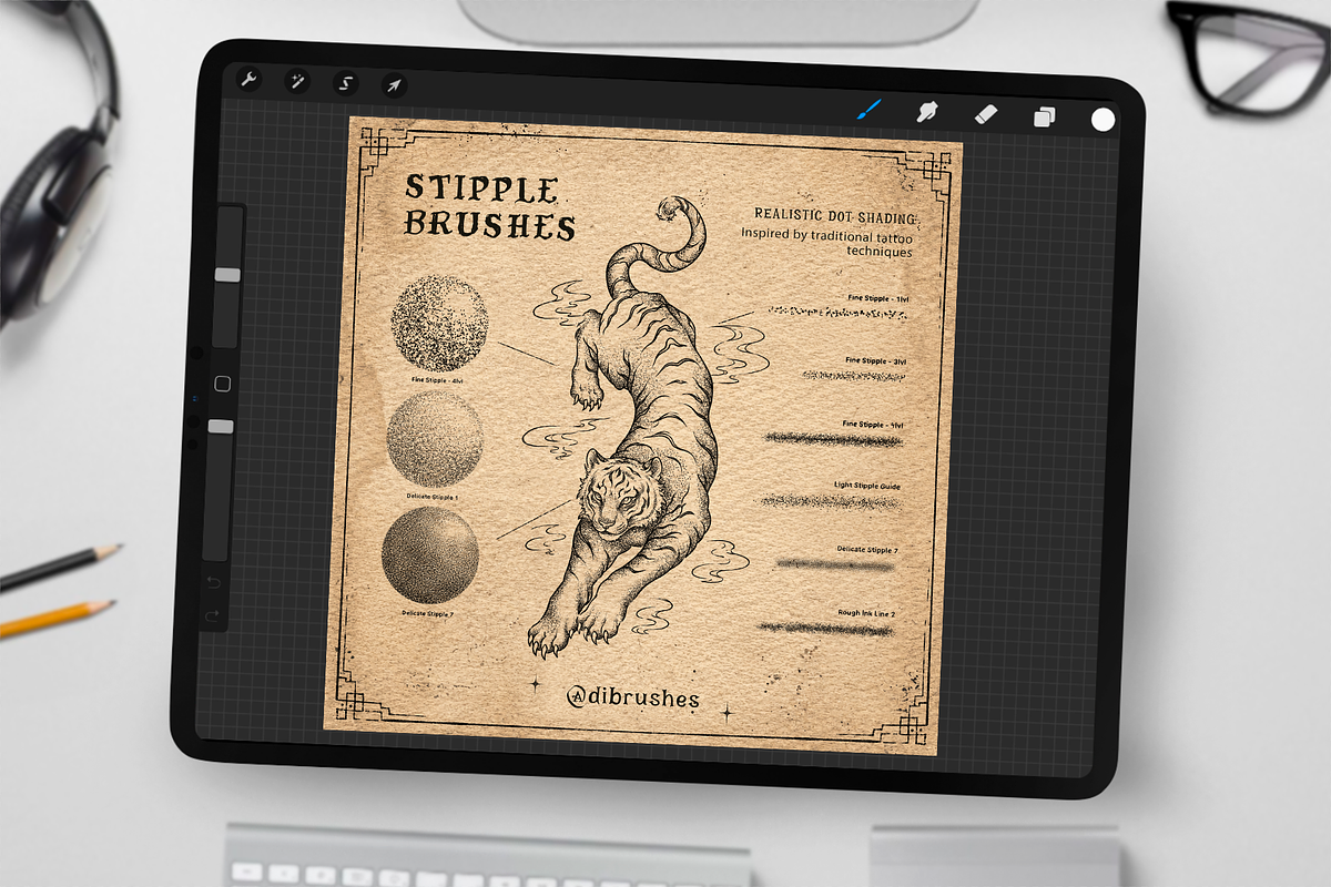 100 Tattoo Brushes for Procreate, a Brush Add-On by Disyukov (Photo 6 of 8)