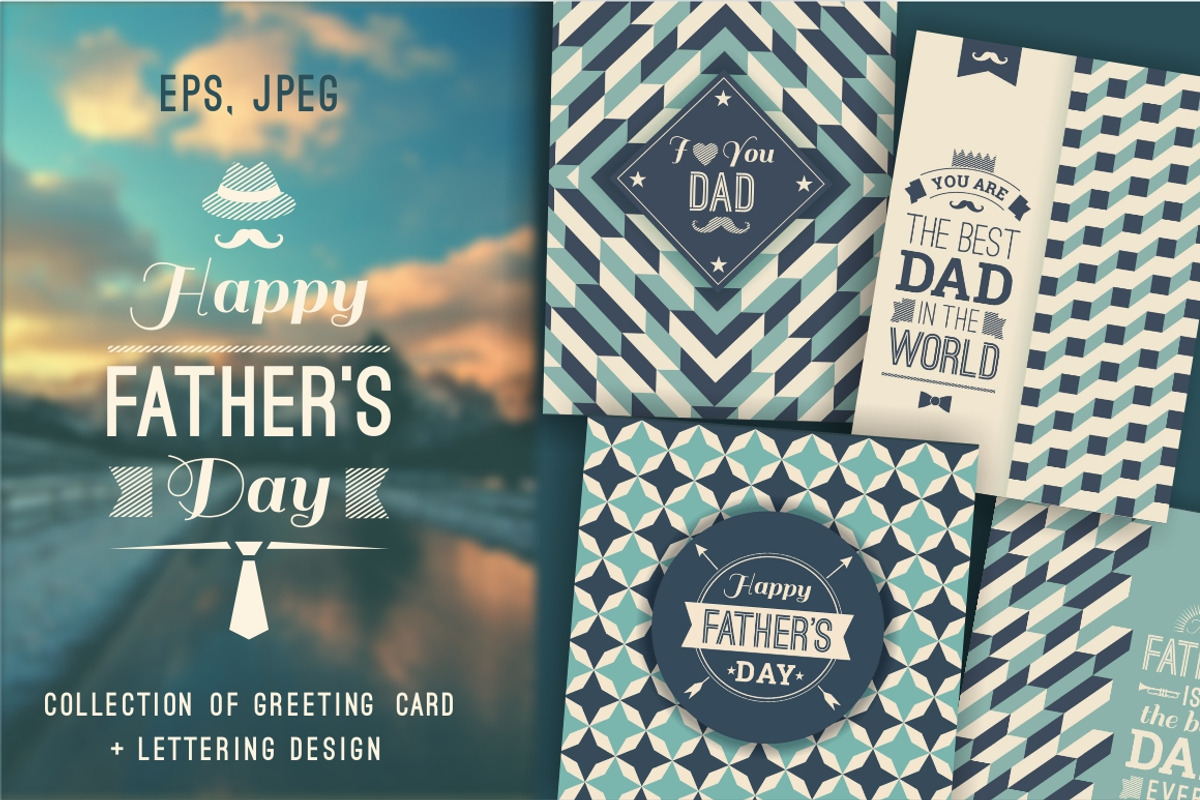 12 greeting cards for Father's Day, a Card Template by Nadia Grapes (Photo 1 of 4)