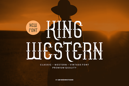 King Western - Artdeco Typeface Font, a Serif Font by QR Design Studio