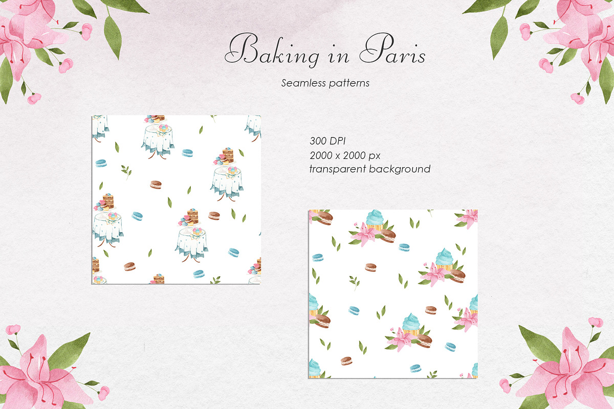 Baking in Paris Watercolor Clipart, a Food Illustration by natalisart (Photo 14 of 16)