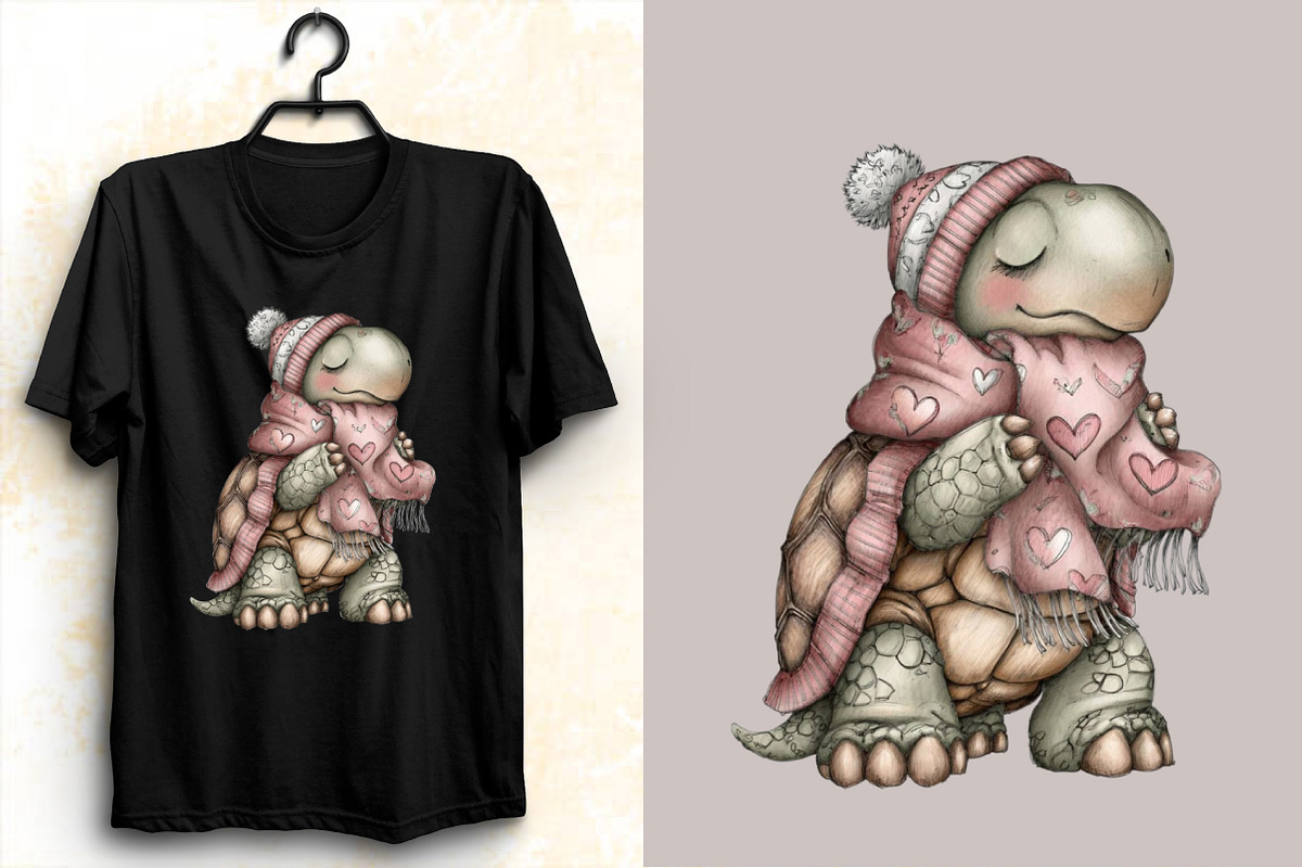 Whimsical Valentine Turtle Clipart S, an Illustration by SVGArt (Photo 4 of 7)