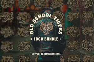 Old School Tiger Logo Bundle