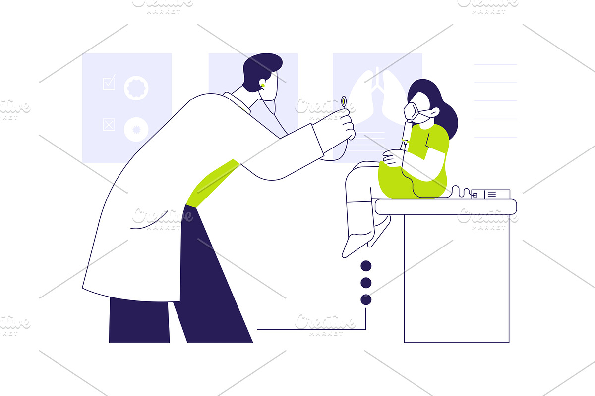 Asthma treatment abstract concept, a Healthcare Illustration by Visual Generation