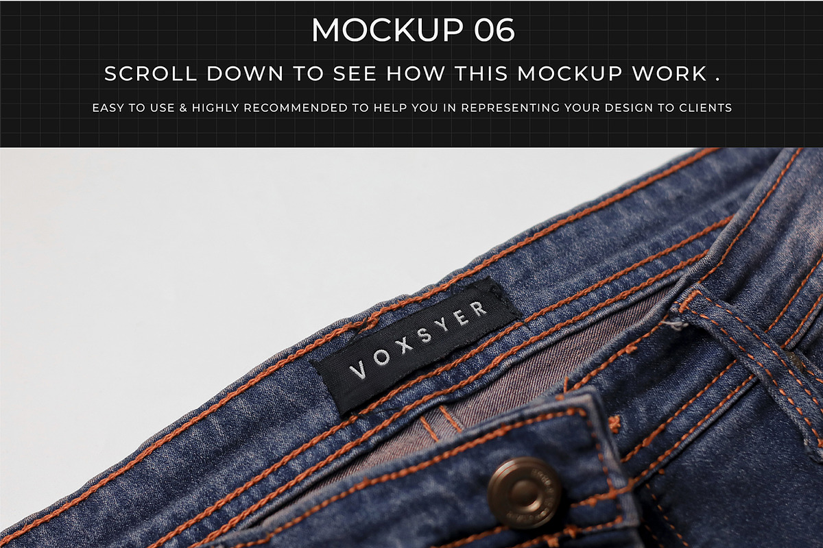 7 Apparel Jeans Labels Logo Mockup, a Bottom Mockup by Assyat (Photo 14 of 16)