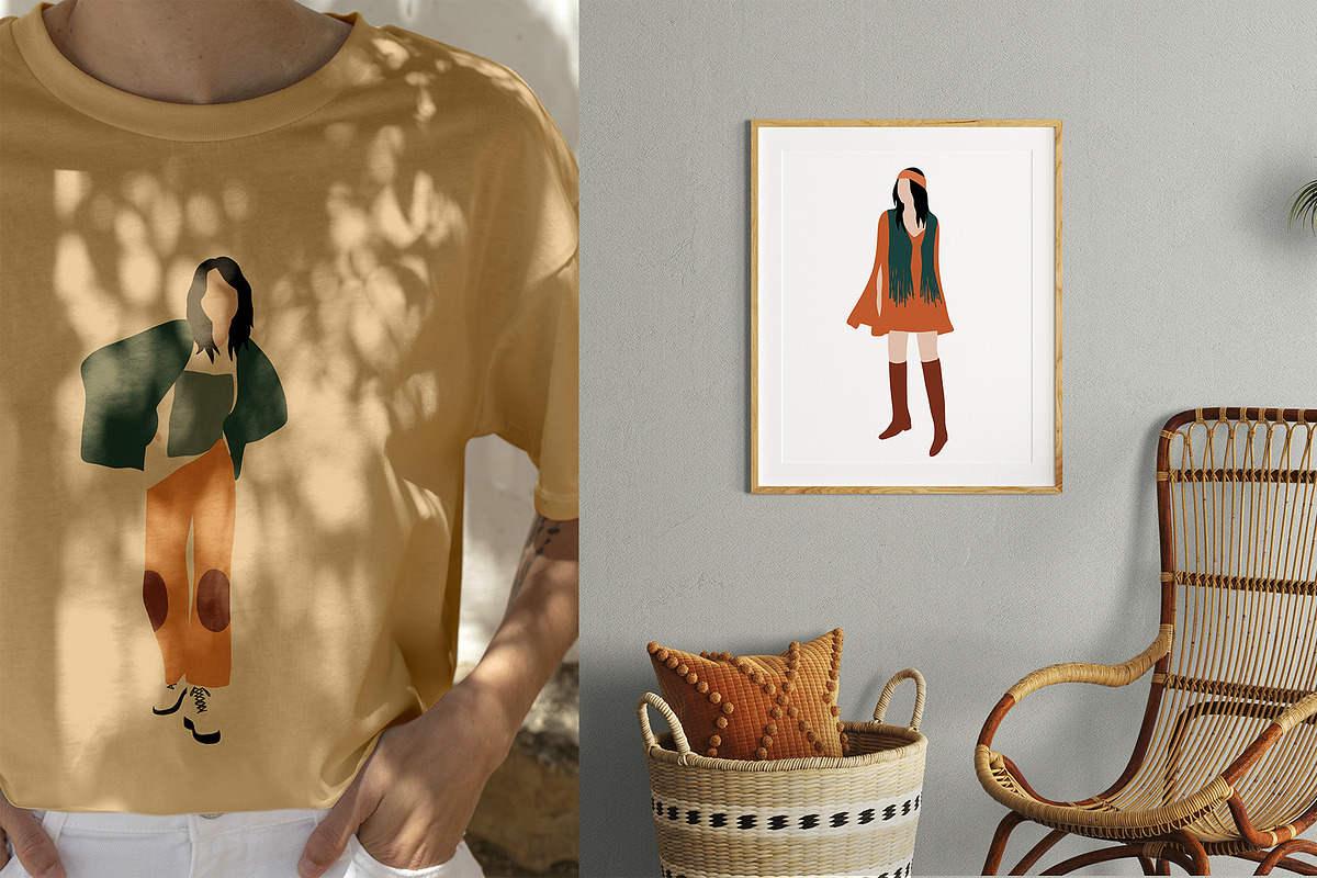 Abstract Hippie clipart, a Person Illustration by ApetekMarket (Photo 3 of 8)