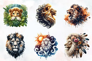 Lion Watercolor Cliparts, an Illustration by RobertsArt (Thumbnail 6 of 7)