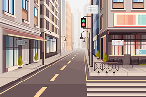 Modern City Town Street