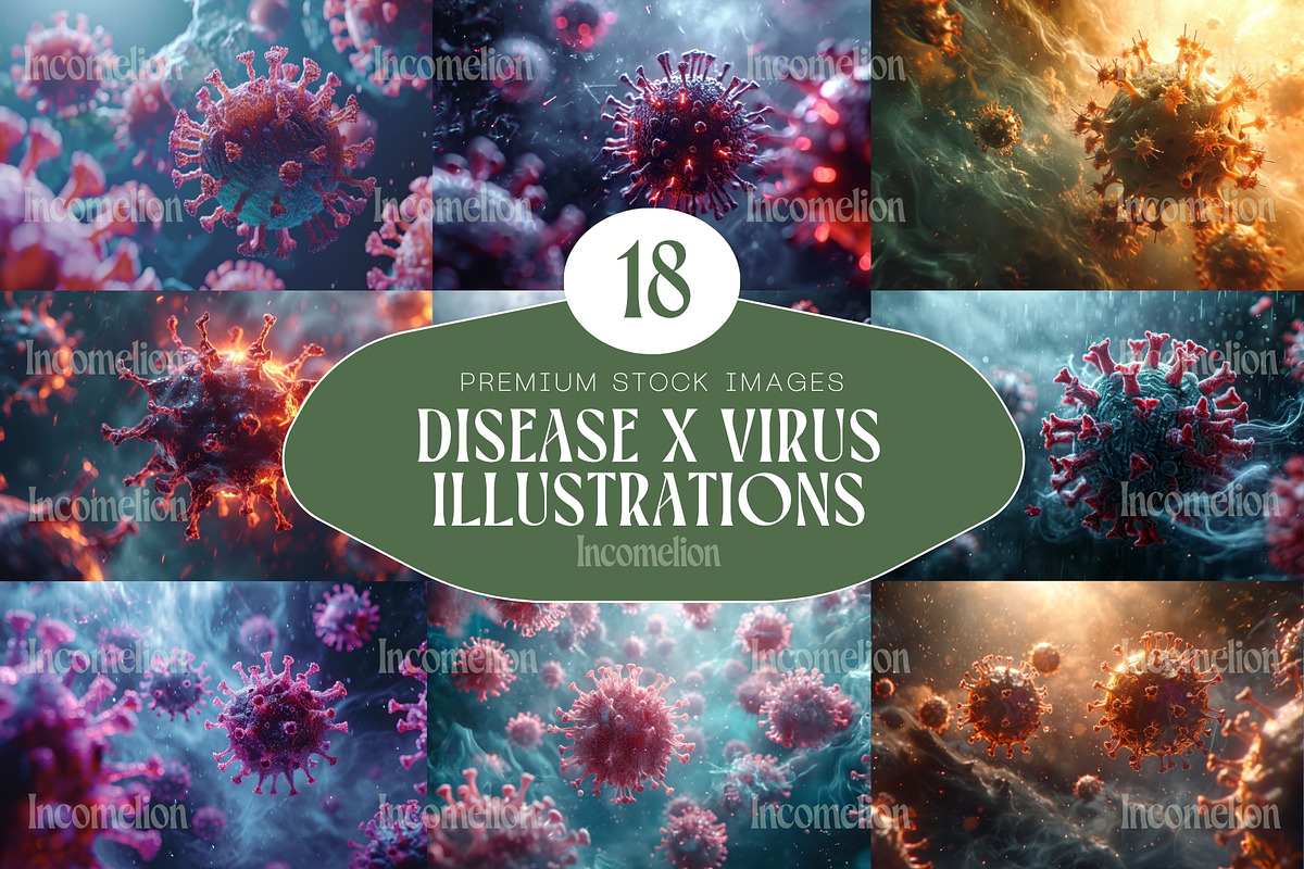 18 Disease X Virus Illustrations, a Technology Illustration by Incomelion (Photo 1 of 9)
