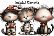 Whimsical Christmas Cat Clipart, an Animal Illustration by cherrydesign (Thumbnail 3 of 4)