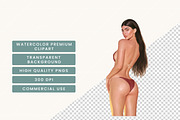 Watercolor Beach Romance Clipart, a Person Illustration by BusyDaydesign (Thumbnail 7 of 9)