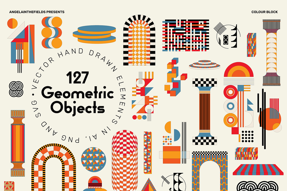 Retro Colour Block Vector Objects, an Object Graphic by angelainthefields (Photo 4 of 23)