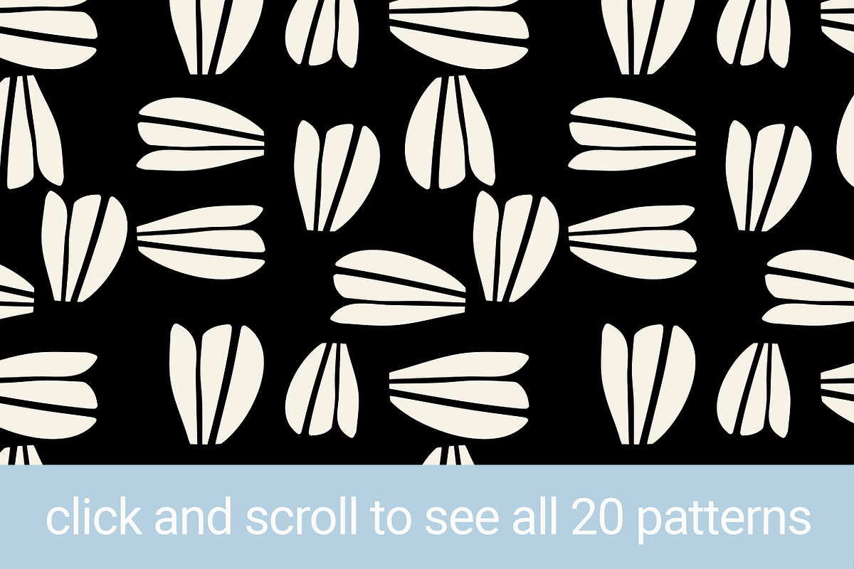 Modern Florals  Seamless Patterns, a Pattern Graphic by Sweet Fig (Photo 2 of 6)