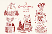 Whimsical Set Cozy Christmas, a Seasonal Illustration by ViktoriyaD (Thumbnail 7 of 20)
