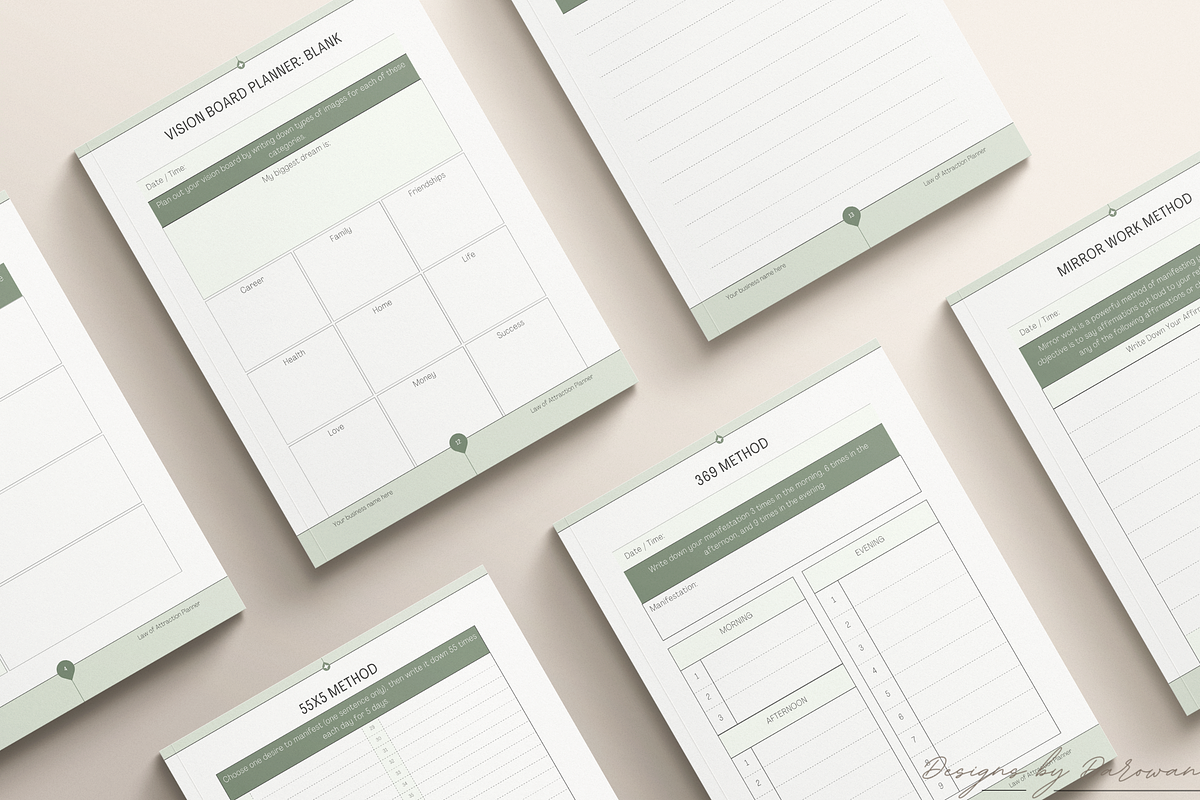 Law of Attraction Planner | Canva, a Magazine Template by Designs by Darowan (Photo 8 of 10)