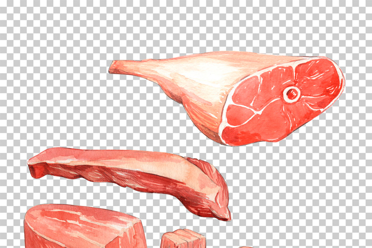 Raw Meat Watercolor set, a Food Illustration by wedraw (Photo 3 of 8)