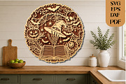 Halloween Witch Spell Book Laser Cut, an Object Graphic by DreamCafeArt (Thumbnail 3 of 4)